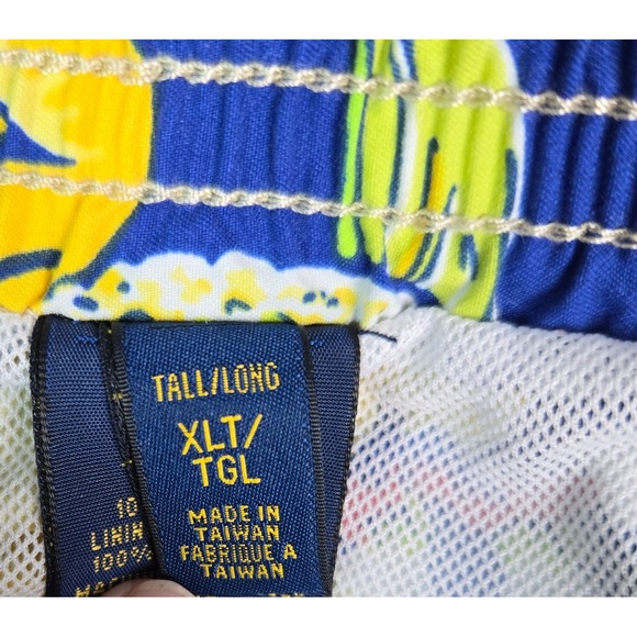 Polo Ralph Lauren Men Blue Floral Tropical Swim Trunks Shorts Size XLT - Picture 12 of 12